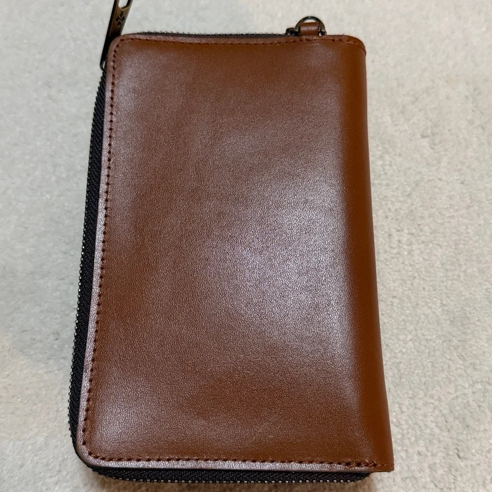 Patricia Nash Brown Tooled Leather Crossbody Zip Wallet/Purse NWT - Picture 9 of 10